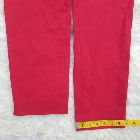 Cropped Stretch Pants Talbots Hampshire Size 12 Crop Ankle Solid Red Color EUC - Picture 3 of 11